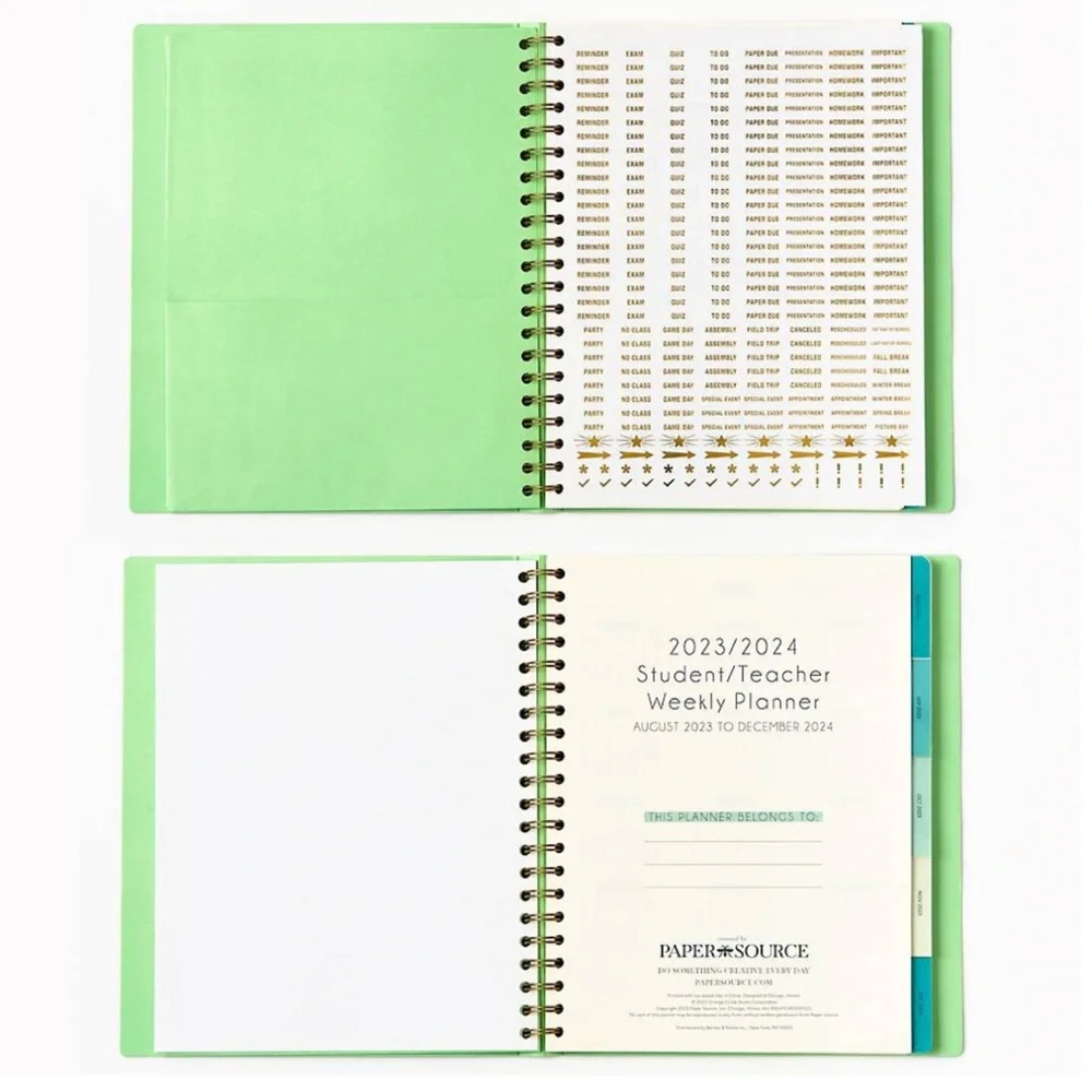 Paper Source 2023-2024 Pixel Blocks Student & Teacher Weekly Planner